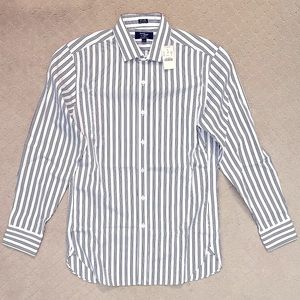 JCrew Factory Thompson wrinkle free dress shirt. Size S. White / blue stripes.